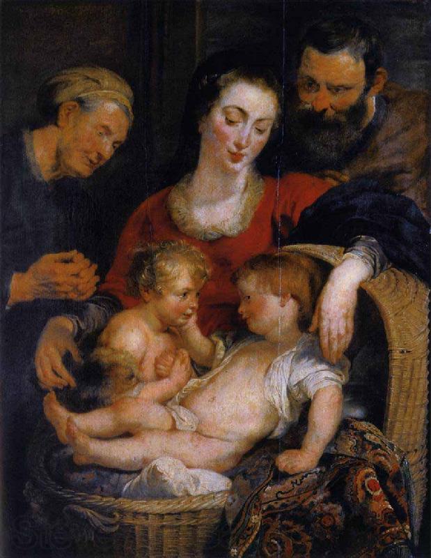 Peter Paul Rubens The Holy Family with St Elizabeth Norge oil painting art